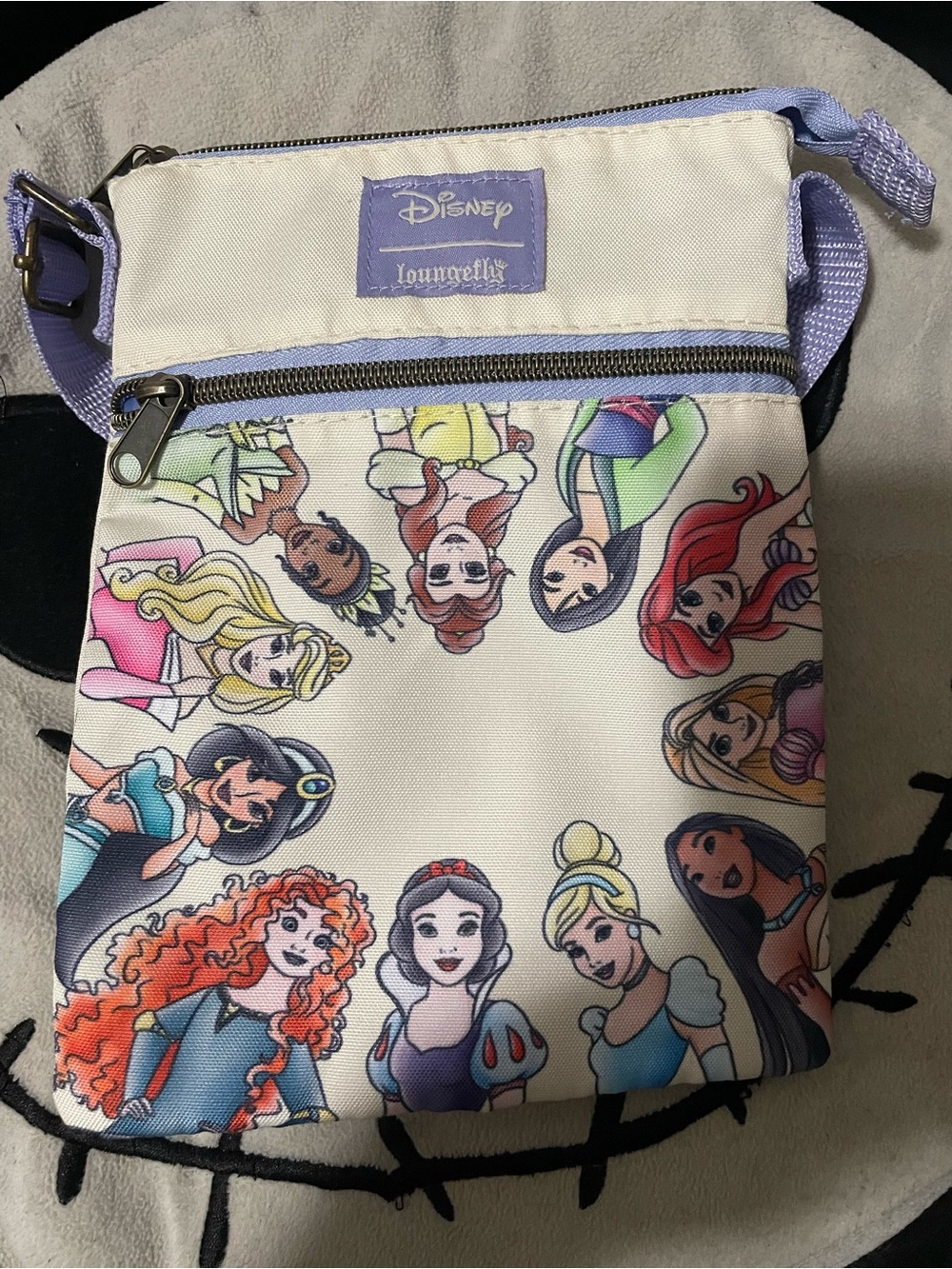 Loungefly Cream and Lavender Disney Princess Crossbody Bag